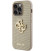 Auksinės spalvos dėklas Apple iPhone 15 Pro Max telefonui "Guess PU Perforated 4G Glitter Metal Logo Case"