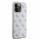 Baltas dėklas Apple iPhone 15 Pro Max telefonui "Guess PU Leather 4G Triangle Metal Logo Case"