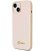 Auksinės spalvos dėklas Apple iPhone 15 telefonui "Guess PU Leather Iridescent Metal Script Case"