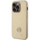Auksinės spalvos dėklas Apple iPhone 15 Pro Max telefonui "Guess PU 4G Strass Metal Logo Case"