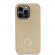 Auksinės spalvos dėklas Apple iPhone 15 Pro Max telefonui "Guess PU 4G Strass Metal Logo Case"