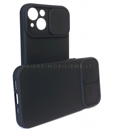 Juodas dėklas su kameros apsauga Apple iPhone 13 telefonui "Camshield Soft"