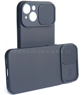Juodas dėklas su kameros apsauga Apple iPhone 14 telefonui "Camshield Soft"