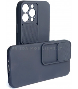 Juodas dėklas su kameros apsauga Apple iPhone 13 Pro Max telefonui "Camshield Soft"