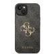 Pilkas dėklas Apple iPhone 15 telefonui "Guess PU 4G Metal Logo Case"