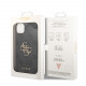 Pilkas dėklas Apple iPhone 15 telefonui "Guess PU 4G Metal Logo Case"