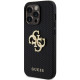 Juodas dėklas Apple iPhone 14 Pro telefonui "Guess PU Perforated 4G Glitter Metal Logo Case"