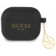 Juodas dėklas Apple Airpods 3 ausinėms "Guess 4G Charms Silicone Case"