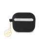 Juodas dėklas Apple Airpods 3 ausinėms "Guess 4G Charms Silicone Case"