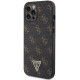 Juodas dėklas Apple iPhone 12 Pro Max telefonui "Guess PU Leather 4G Triangle Metal Logo Case"