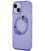 Purpurinis / skaidrus dėklas Apple iPhone 15 telefonui "Guess PC/TPU Flowers Ring Glossy Logo MagSafe Case"