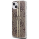 Rudas dėklas Apple iPhone 15 telefonui "Guess IML 4G Gold Stripe Case"