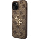 Rudas dėklas Apple iPhone 15 telefonui "Guess PU 4G Metal Logo Case"