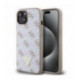 Guess PU Leather 4G Triangle Metal Logo Case for iPhone 15 White