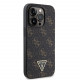 Juodas dėklas Apple iPhone 14 Pro telefonui "Guess PU Leather 4G Triangle Metal Logo Case"