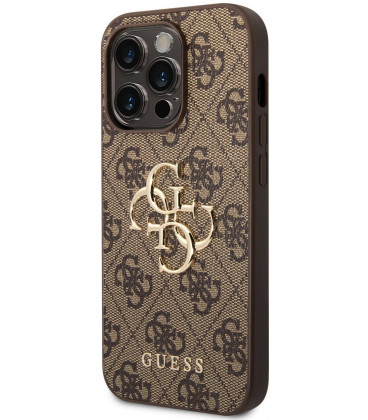 Rudas dėklas Apple iPhone 15 Pro Max telefonui "Guess PU 4G Metal Logo Case"