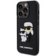 Juodas dėklas Apple iPhone 13 Pro telefonui "Karl Lagerfeld 3D Rubber Karl and Choupette Case"