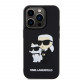 Juodas dėklas Apple iPhone 13 Pro telefonui "Karl Lagerfeld 3D Rubber Karl and Choupette Case"