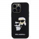 Juodas dėklas Apple iPhone 13 Pro Max telefonui "Karl Lagerfeld 3D Rubber Karl and Choupette Case"