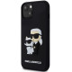 Juodas dėklas Apple iPhone 14 telefonui "Karl Lagerfeld 3D Rubber Karl and Choupette Case"