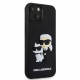 Juodas dėklas Apple iPhone 14 telefonui "Karl Lagerfeld 3D Rubber Karl and Choupette Case"