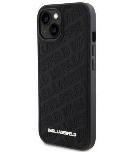 Juodas dėklas Apple iPhone 15 telefonui "Karl Lagerfeld PU Quilted Pattern Case"