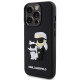 Juodas dėklas Apple iPhone 14 Pro telefonui "Karl Lagerfeld 3D Rubber Karl and Choupette Case"