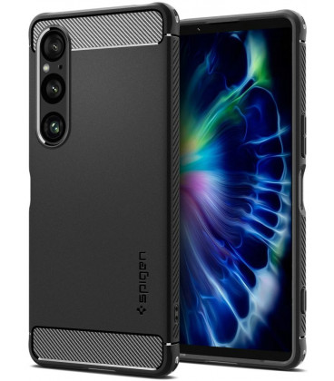 Matinis juodas dėklas Sony Xperia 5 VI telefonui "Spigen Rugged Armor"