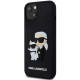 Juodas dėklas Apple iPhone 15 telefonui "Karl Lagerfeld 3D Rubber Karl and Choupette Case"