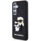 Juodas dėklas Samsung Galaxy S24 telefonui "Karl Lagerfeld 3D Rubber Karl and Choupette Case"