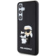 Juodas dėklas Samsung Galaxy S24 Plus telefonui "Karl Lagerfeld 3D Rubber Karl and Choupette Case"