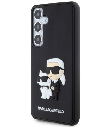 Juodas dėklas Samsung Galaxy S24 Plus telefonui "Karl Lagerfeld 3D Rubber Karl and Choupette Case"