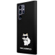 Juodas dėklas Samsung Galaxy S24 Ultra telefonui "Karl Lagerfeld Liquid Silicone Choupette NFT Case"