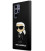Juodas dėklas Samsung Galaxy S24 Ultra telefonui "Karl Lagerfeld Liquid Silicone Ikonik NFT Case"