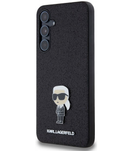 Juodas dėklas Samsung Galaxy A55 5G telefonui "Karl Lagerfeld Fixed Glitter Metal Ikonik Case"