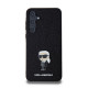 Juodas dėklas Samsung Galaxy A55 5G telefonui "Karl Lagerfeld Fixed Glitter Metal Ikonik Case"