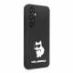 Juodas dėklas Samsung Galaxy S24 telefonui "Karl Lagerfeld Liquid Silicone Choupette NFT Case"