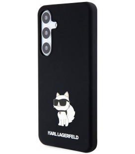 Juodas dėklas Samsung Galaxy S24 Plus telefonui "Karl Lagerfeld Liquid Silicone Choupette NFT Case"