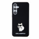 Juodas dėklas Samsung Galaxy S24 Plus telefonui "Karl Lagerfeld Liquid Silicone Choupette NFT Case"