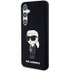 Juodas dėklas Samsung Galaxy S24 telefonui "Karl Lagerfeld Liquid Silicone Ikonik NFT Case"