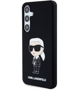 Juodas dėklas Samsung Galaxy S24 Plus telefonui "Karl Lagerfeld Liquid Silicone Ikonik NFT Case"