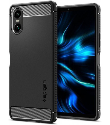 Matinis juodas dėklas Sony Xperia 10 VI telefonui "Spigen Rugged Armor"