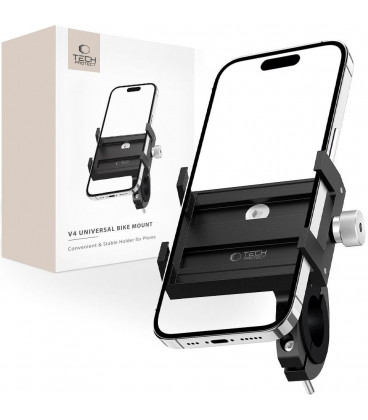 Juodas dviračio telefono laikiklis "Tech-Protect V4 Universal Bike Mount"