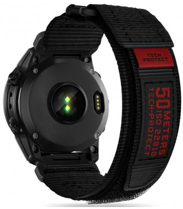 Juoda apyrankė Garmin Fenix 3 / 5X / 3HR / 5X PLUS / 6X / 6X PRO / 7X laikrodžiui "Tech-Protect Scout Pro"