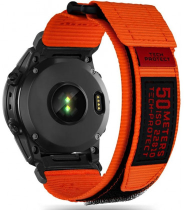 Oranžinė apyrankė Garmin Fenix 3 / 5X / 3HR / 5X PLUS / 6X / 6X PRO / 7X laikrodžiui "Tech-Protect Scout Pro"