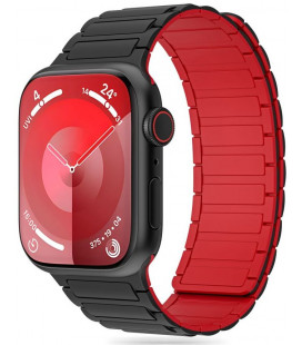 Juoda / raudona apyrankė Apple Watch 6 / 7 / 8 / 9 / SE / Ultra 1 / 2 (42 / 44 / 45 / 49 mm) laikrodžiui "Tech-Protect Iconband 