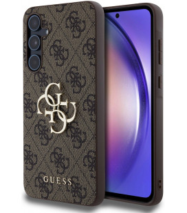 Rudas dėklas Samsung Galaxy A55 5G telefonui "Guess PU 4G Metal Logo Case"