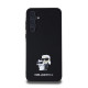 Juodas dėklas Samsung Galaxy A55 5G telefonui "Karl Lagerfeld PU Saffiano Metal Karl and Choupette Case"