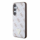 Baltas dėklas Samsung Galaxy S24 telefonui "Guess PU Leather 4G Triangle Metal Logo Case"