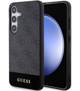 Pilkas dėklas Samsung Galaxy S24 Plus telefonui "Guess PU 4G Stripe Case"